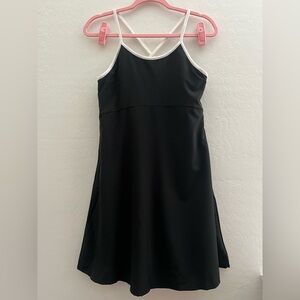 Black Sleeveless Dress with White Trim